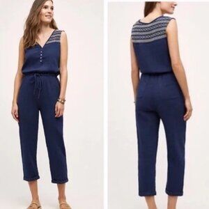 Anthropologie (SM) Navy Blue Jumpsuit
